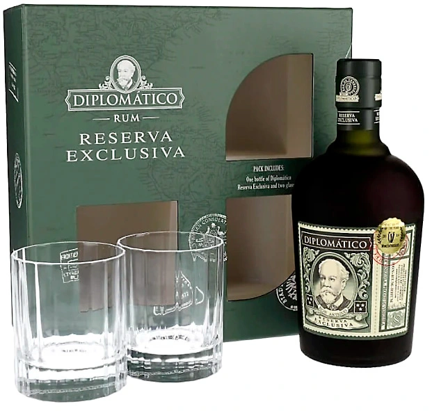 Diplomatico Reserva Exclusiva 70cl + 2 Glasses