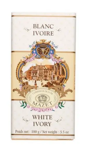 MAZET Tablettes Chocolat Blanc Ivoire Vanille 100g