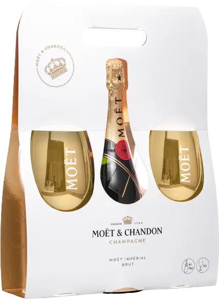 Moet Chandon Imperial Brut With 2 Golden Glasses