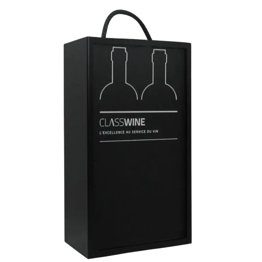 ClassWine Black Wooden Case for 2 Bottles