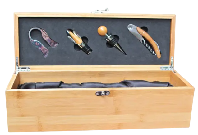 ClassWine Bamboo Box for 1 Bottle with 1 Accessoires