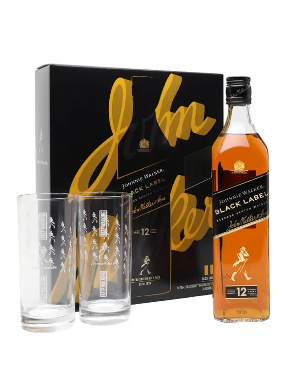 John Walker Black With 2 Glass