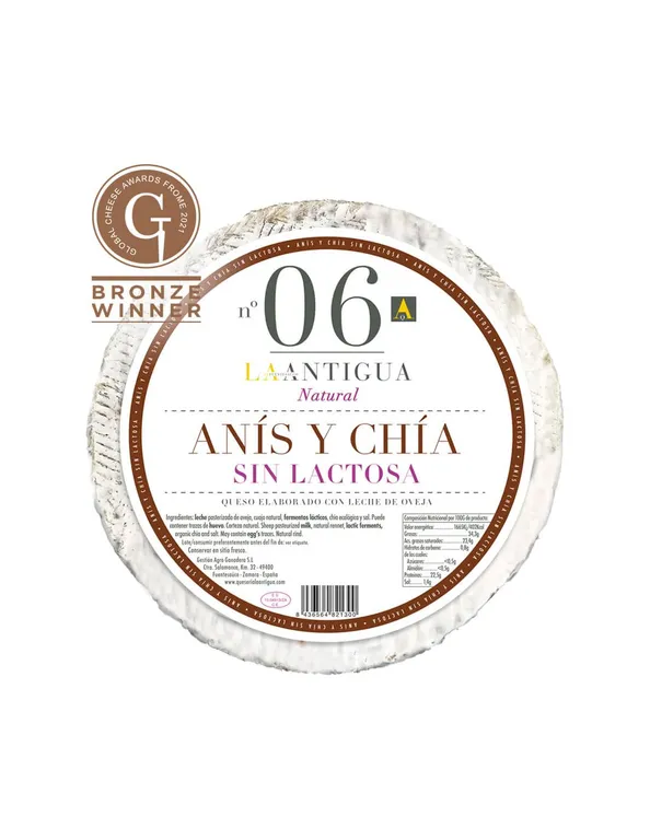 La Antigua 36 Sheep Milk Cheese with Anis and Chia Seeds 250g 