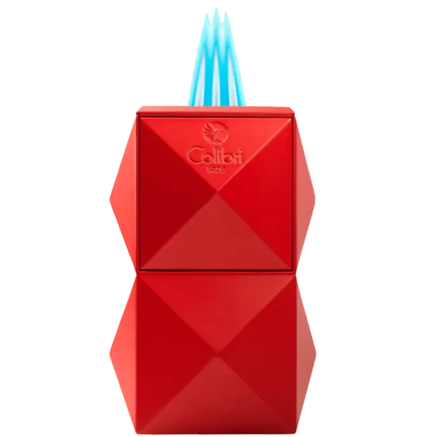 Colibri Quasar Table Black + Red Triple Flame Lighter