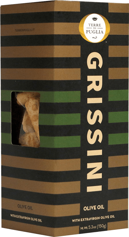 Terre di Puglia TARALLI/GRISSINI WITH EXTRA VIRGIN OLIVE OIL grissini classic (150g)