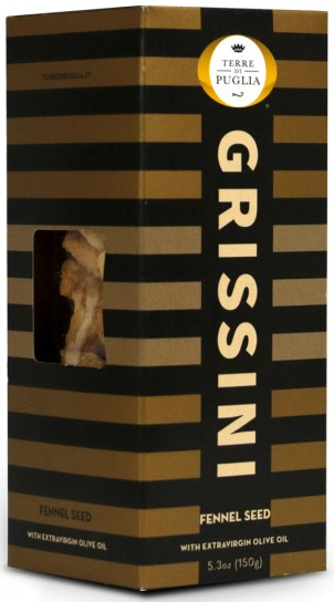 Terre di Puglia TARALLI/GRISSINI WITH EXTRA VIRGIN OLIVE OIL grissini fennel (150g)