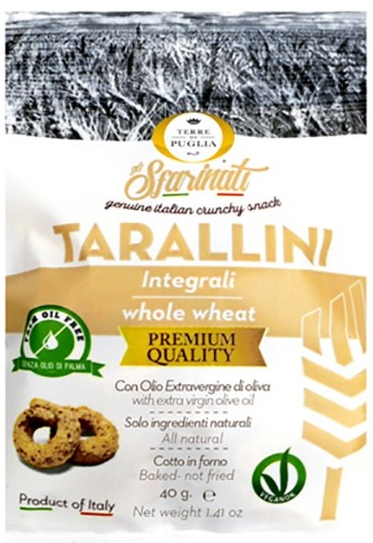 Terre di Puglia TARALLINI SFARINATI PREMIUM Whole Wheat 40GR