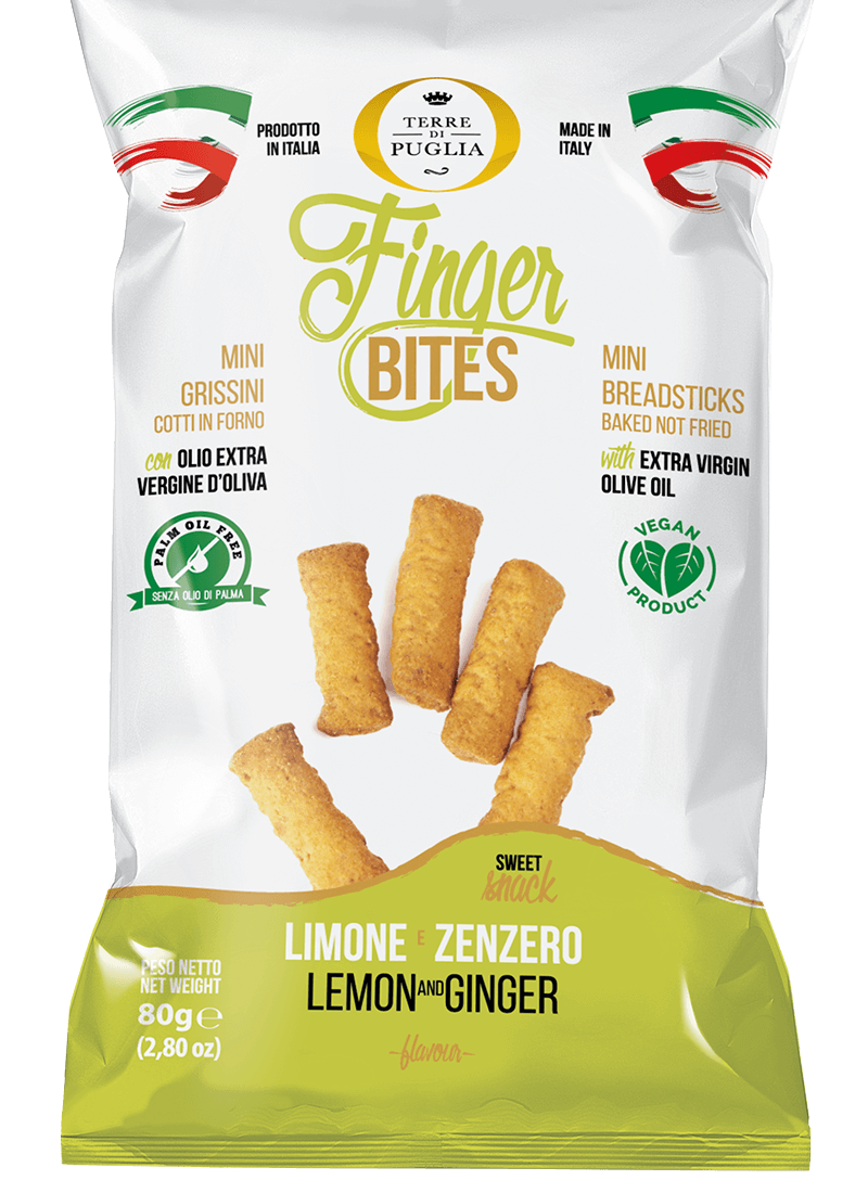 Terre di Puglia FINGER BITES Lemon & Ginger 80 GR