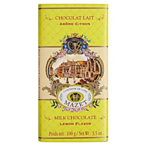 MAZET Tablettes Chocolat Lait Citron 100g
