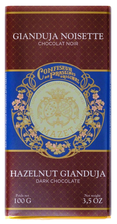 MAZET Tablettes Chocolat Noir Gianduja Noisette 100g