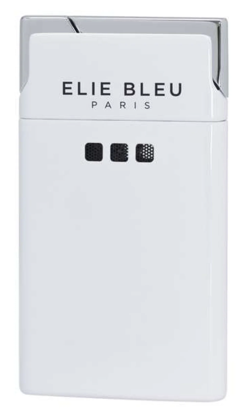 Elie Bleu Cigar Jet Flame Lighter White Lacquer