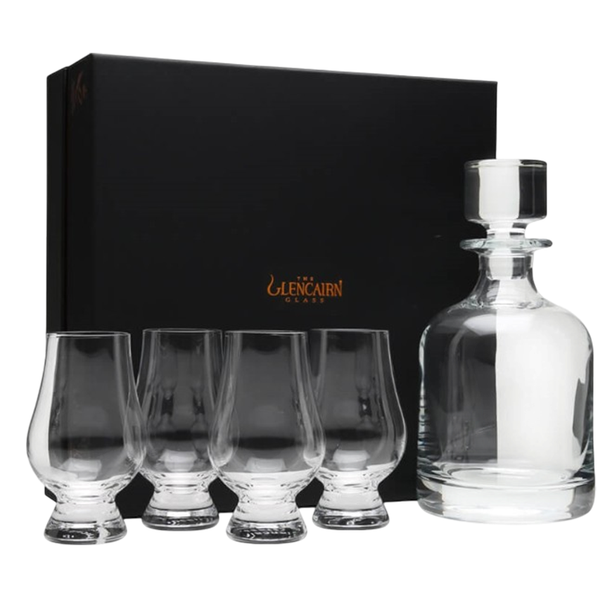 Glencairn Crystal Iona Decanter 75cl Gift Set with 4 Cut Glasses