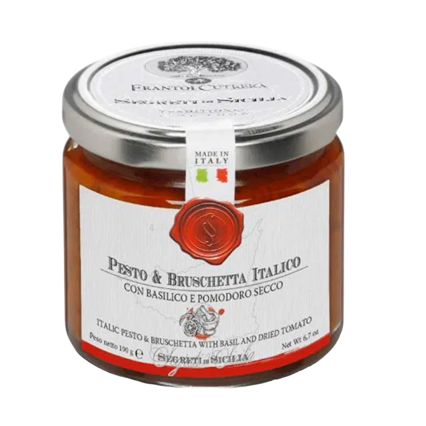 Frantoi Cutrera Vasetto Pesto & Bruschetta Italico Con Basilico E Pomodoro Secco 190g