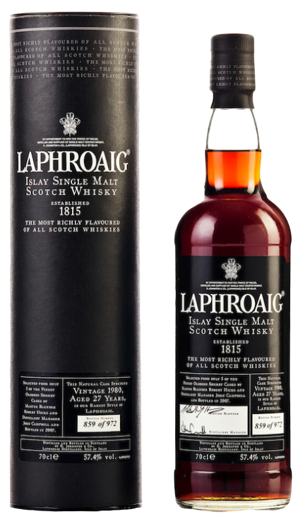 Laphroaig 27 Year Old 1980 Vintage Islay Single Malt Whisky 70cl