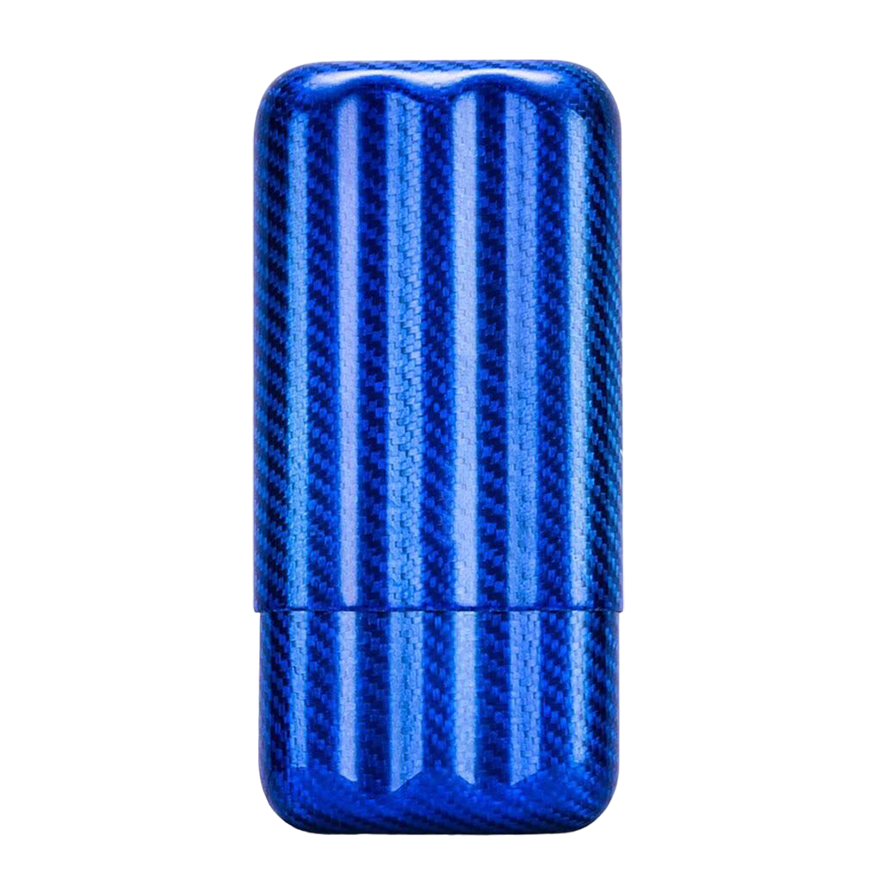 Cigar Case Carbon Blue for 3pcs