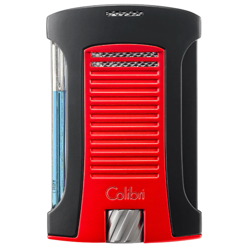 Colibri Daytona Black + Red Single Jet Lighter