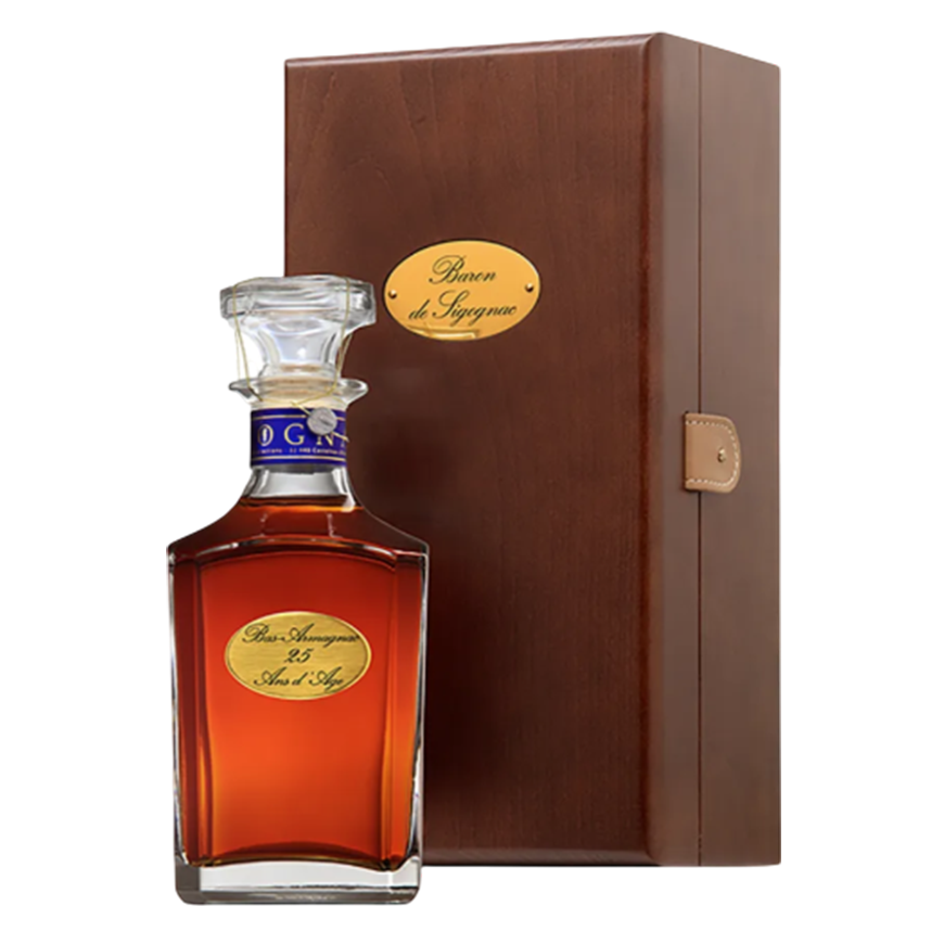 Baron de Sigognac 25 Y.O. Bas Armagnac Wooden box 70cl