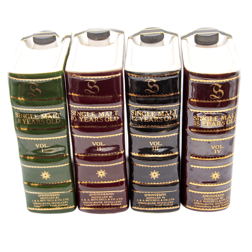 Springbank Ceramic Book Decanters Limited Edition Vol. I-IV 70cl