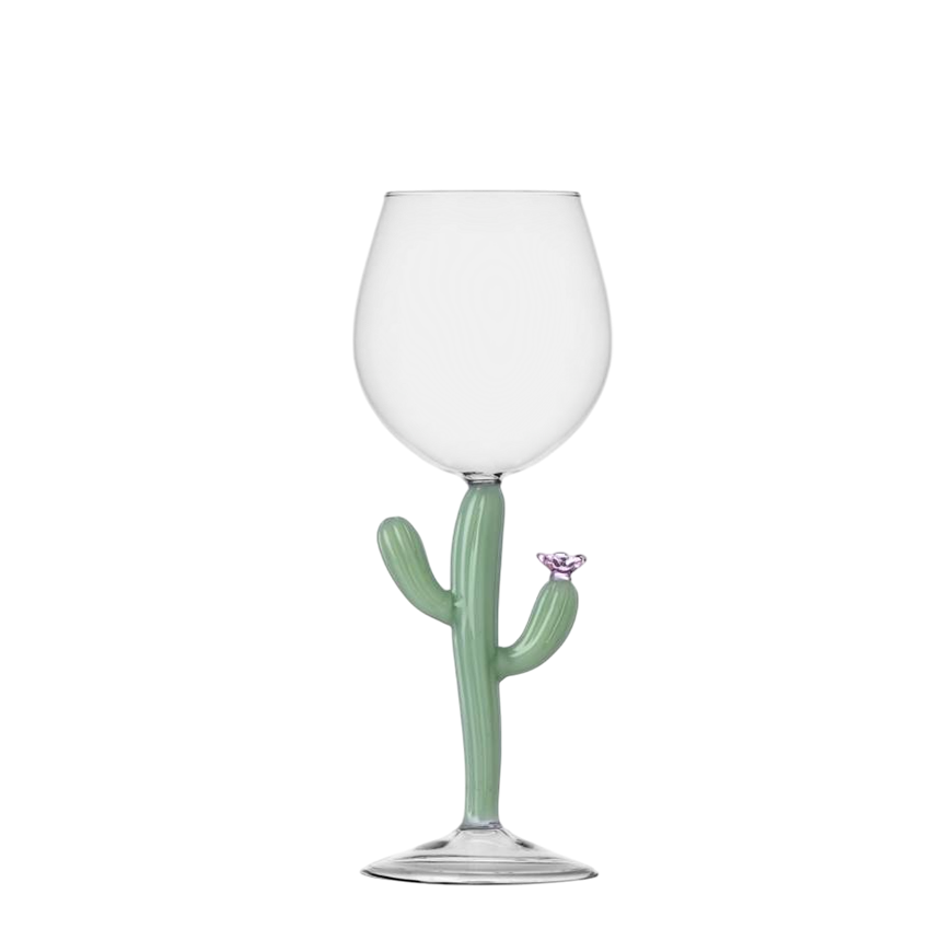 Ichendorf Milano DESERT PLANTS Stemmed Glass Cactus Matt Green