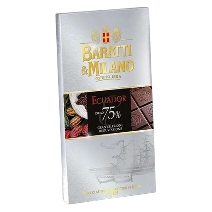 Baratti & Milano Chocolate Extra Dark 75% Ecuador 75g