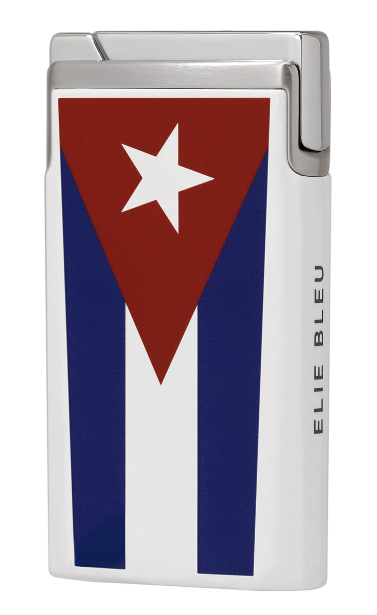 Elie Bleu Cigar J15 Jet Flame Lighter Cuban Flag
