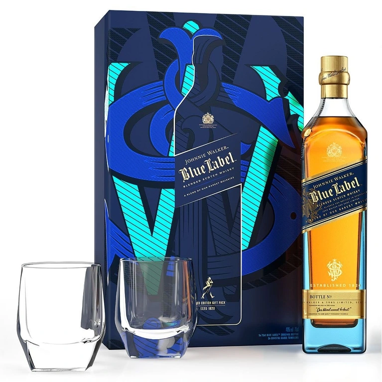 Johnnie Walker Blue Label with Glasses LE 70cl